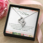 14K White Gold - Beautiful 2 Hearts Necklace With Meaningful Message Card - Gift To Mom