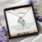 14K White Gold - Beautiful 2 Hearts Necklace With Meaningful Message Card - Gift To Mom