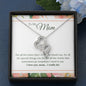 14K White Gold - Beautiful 2 Hearts Necklace With Meaningful Message Card - Gift To Mom