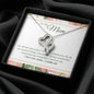14K White Gold - Beautiful 2 Hearts Necklace With Meaningful Message Card - Gift To Mom