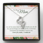 14K White Gold - Beautiful 2 Hearts Necklace With Meaningful Message Card - Gift To Mom
