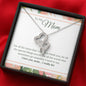 14K White Gold - Beautiful 2 Hearts Necklace With Meaningful Message Card - Gift To Mom
