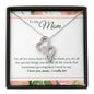 14K White Gold - Beautiful 2 Hearts Necklace With Meaningful Message Card - Gift To Mom