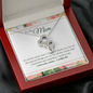 14K White Gold - Beautiful 2 Hearts Necklace With Meaningful Message Card - Gift To Mom