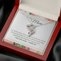 14K White Gold - Beautiful 2 Hearts Necklace With Meaningful Message Card - Gift To Mom