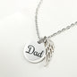 Angel Wing RIP Dad Necklace - Gone But Never Forgotten - Rest In Peace Dad Necklace - Fathers Death Quote