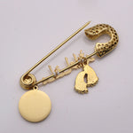 Gold Hijab Pin Brooch With Mashallah & Ayatul Kursi In Arabic