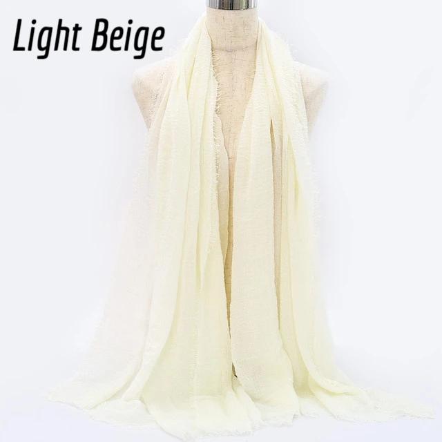 Shop Buy Best Beautiful Islamic Muslimah Style Crinkle Cotton Light Beige Hijab Fashion Shawl Online Store For Muslim Women