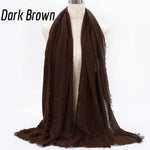 Shop Buy Best Beautiful Islamic Muslimah Style Crinkle Cotton Dark Brown Hijab Fashion Shawl Online Store For Muslim Women