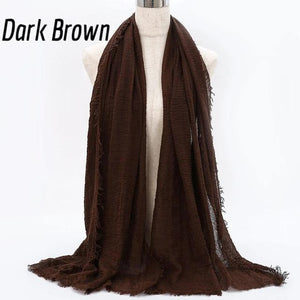 Shop Buy Best Beautiful Islamic Muslimah Style Crinkle Cotton Dark Brown Hijab Fashion Shawl Online Store For Muslim Women