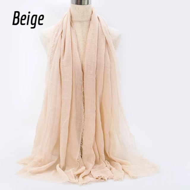 Shop Buy Best Beautiful Islamic Muslimah Style Crinkle Cotton Beige Hijab Fashion Shawl Scarf Online Store For Muslim Women