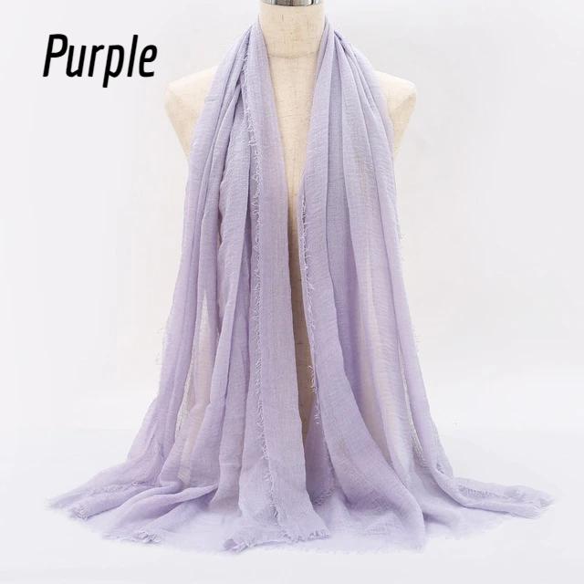 Shop Buy Best Beautiful Islamic Muslimah Style Crinkle Cotton Purple Hijab Fashion Shawl Scarf Online Store For Muslim Women