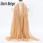 Shop Buy Best Beautiful Islamic Muslimah Style Crinkle Cotton Dark Beige Hijab Fashion Shawl Online Store For Muslim Women